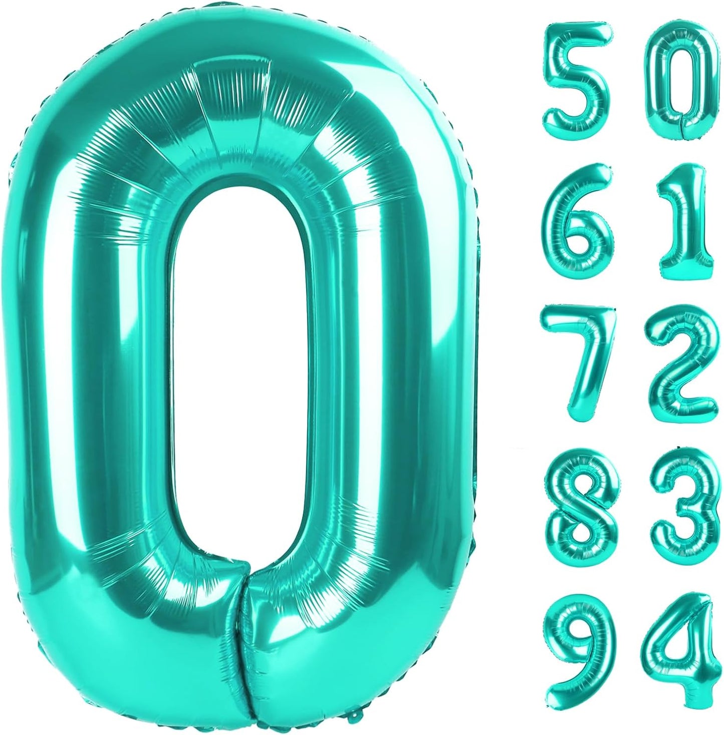 Teal Blue Number Balloon - 40 Inch 0 Balloon for Birthday Decorations | Perfect Teal Party Supplies