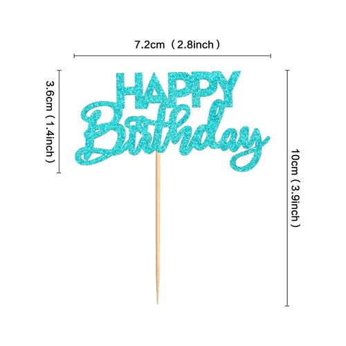 Ercadio Happy Birthday Cupcake Toppers - 24 Pack in 8 Colors for Kids' Parties & Celebrations