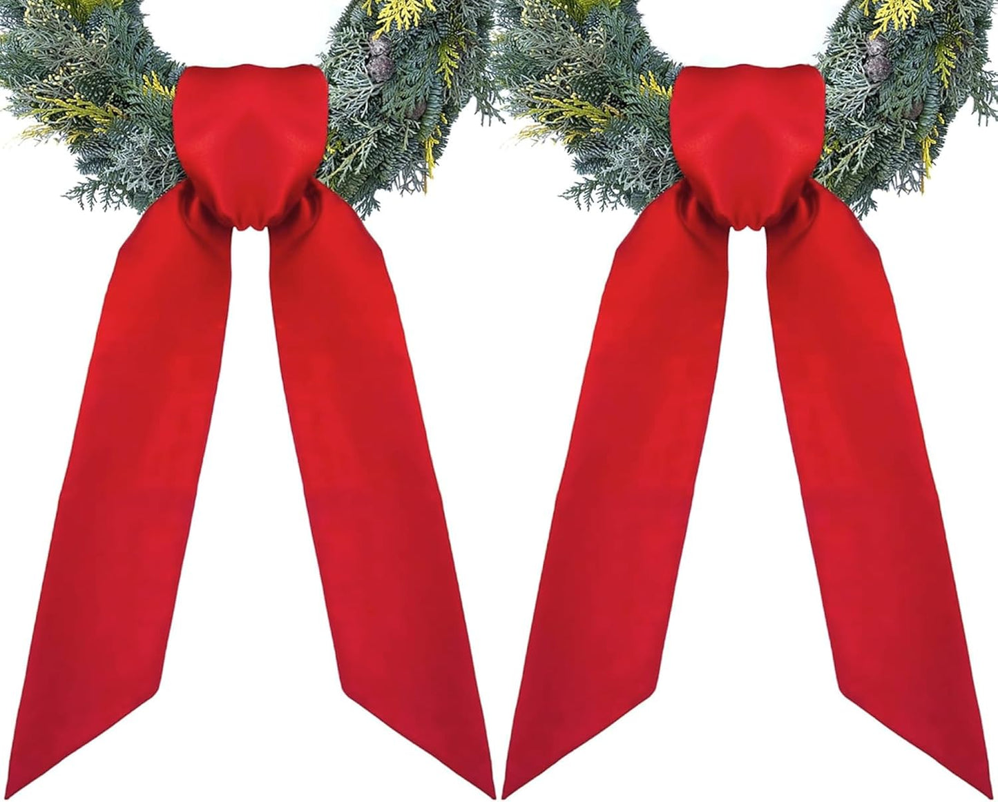 RunNico Front Door Wreath Blank Sash - 3.3" W x 52.8" L Red Wreath Accessories for Holiday Decor