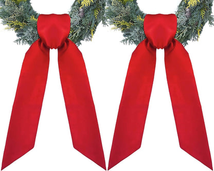 RunNico Front Door Wreath Blank Sash - 3.3" W x 52.8" L Red Wreath Accessories for Holiday Decor