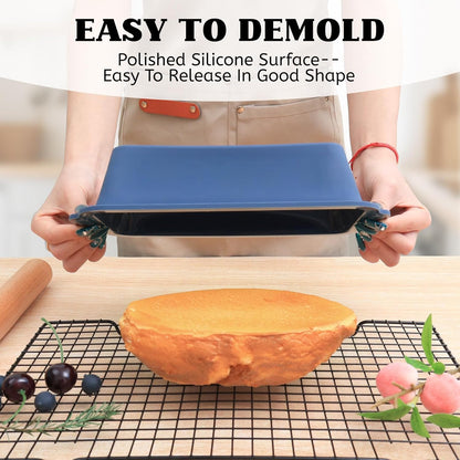 Skiennix Silicone Bread Pan - Nonstick 9.5 x 5 Inch Loaf Pan with Metal Frame for Baking Bread