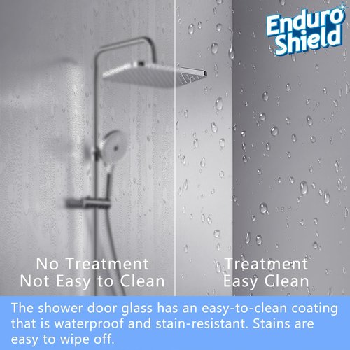 Frameless Bathtub Shower Door - 3/8" Clear Tempered Glass, Double Sliding, Brushed Gold Finish | 56"-60" Wide, 66" High