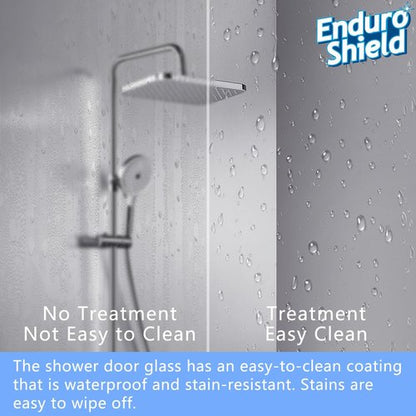 Frameless Bathtub Shower Door - 3/8" Clear Tempered Glass, Double Sliding, Brushed Gold Finish | 56"-60" Wide, 66" High