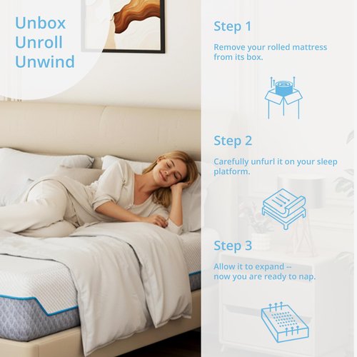 EGOHOME 12 Inch Queen Mattress in a Box, Gel Memory Foam Mattress with Cooling Cover, Medium Firm for Pressure Relief & Comfort, Foam Made in USA, Fiberglass Free, CertiPUR-US Certified, 60”x80”x12”