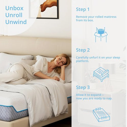 EGOHOME 12 Inch Queen Mattress in a Box, Gel Memory Foam Mattress with Cooling Cover, Medium Firm for Pressure Relief & Comfort, Foam Made in USA, Fiberglass Free, CertiPUR-US Certified, 60”x80”x12”