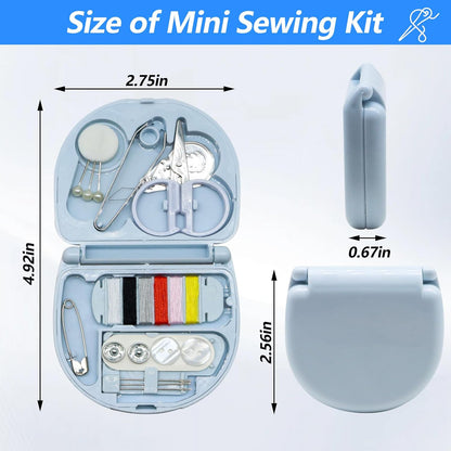 Yasdyri 4 Pack Mini Sewing Kit, Portable Sewing Kit for Travel, Mini Travel Sewing Kit TSA Approved Mini Sewing Box Kit with Threads Scissors Hand Sewing Needles
