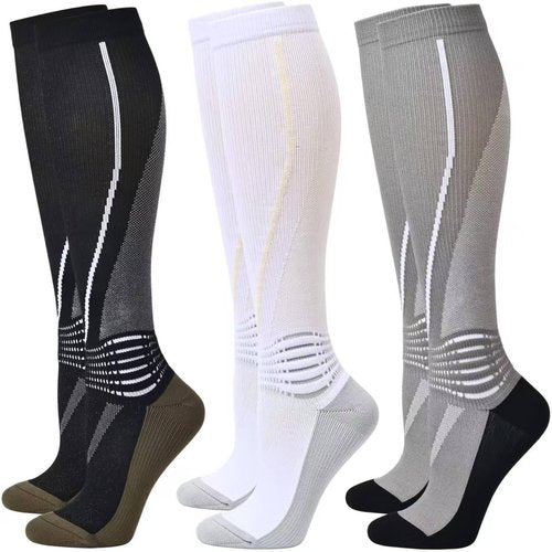 IRAMY Compression Ankle Support Socks - Moisture-Wicking Knee High Design | 3 Pack Set