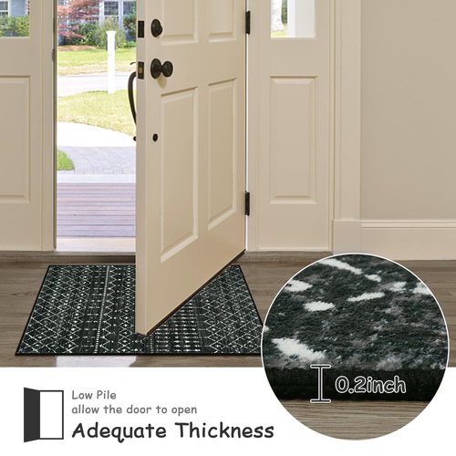 Beeiva Moroccan Hallway Runner Rug 2x7, Washable Non-Slip Kitchen Runner, Soft Low Pile Ultra Thin Geometric Carpet Rugs for Hallway, Kitchen, Laundry, Entryway