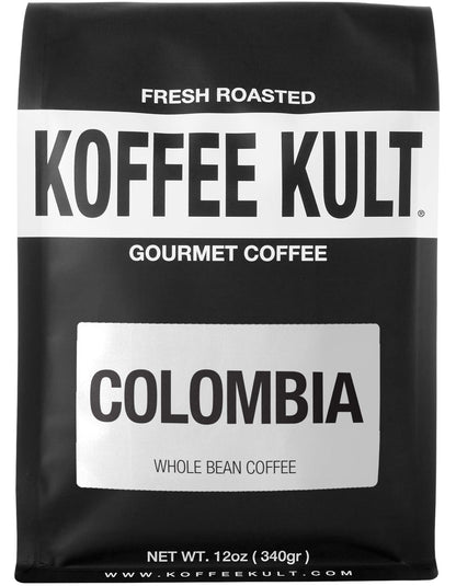 Koffee Kult Colombian Medium Roast Coffee Beans 100% Single Origin Colombia Arabica Whole Bean (Whole Bean, 12oz)