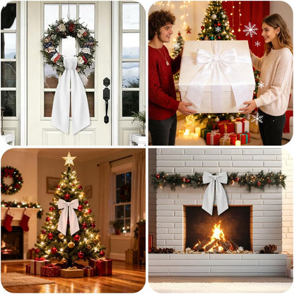 Skiennix Wreath Sash - 2Pcs White Embroidery Blanks for Monogramming | Perfect for Home, Party & Weddings