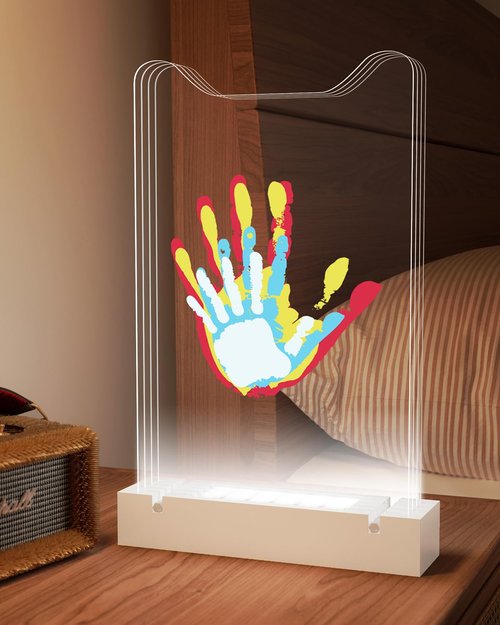 Family Handprint Kit with Light, Baby Hand and Footprint Kits, Family Gifts Keepsake for New Parent and Newborn, Cat Design