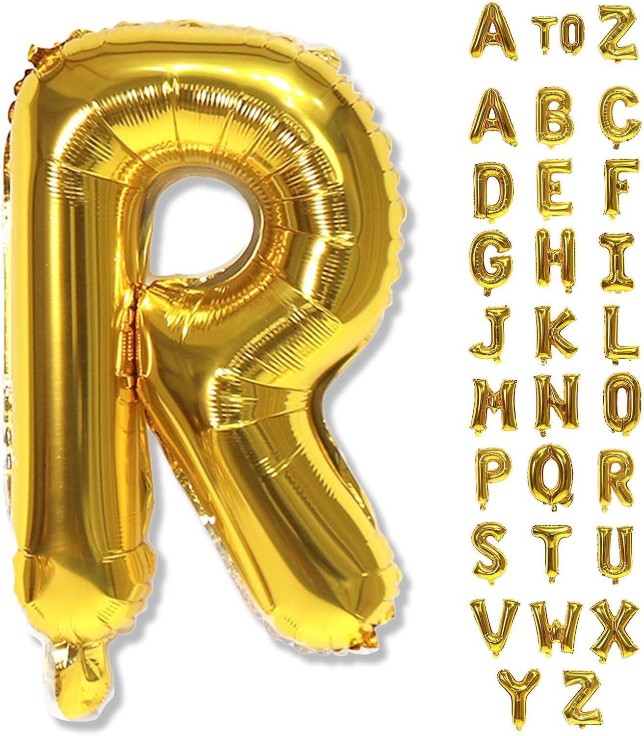 Regine Switzerland 40-Inch Gold Foil Letter Balloon - Large Self-Inflating R for Birthday & Anniversary Decor