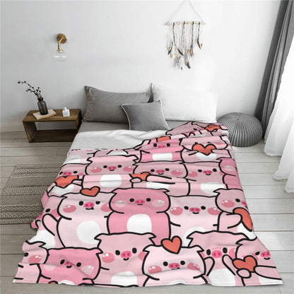 Turamurra Cute Pig Blanket Gifts for Kids Girls Adults Soft Warm Lightweight Cozy Animal Cartoon Pink Pig Throw Blanketsfor Couch Bedroom Sofa Living Room Decor 50x60in