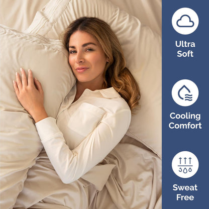 Skiennix Twin Size 3-Piece Sheet Set - Comfy Cooling Bed Sheets - Ultra-Soft, Deep Pockets, Wheat Color