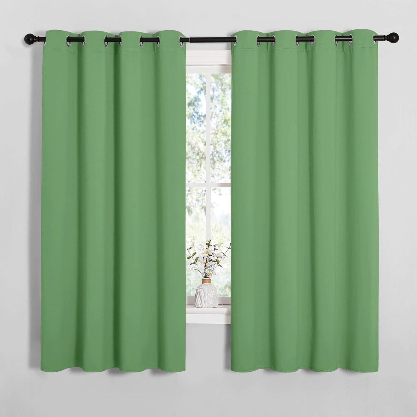 NICETOWN Blackout Curtains - Forest Green Thermal Insulated Drapes | 68" Length, 2 Panels, 55" Wide