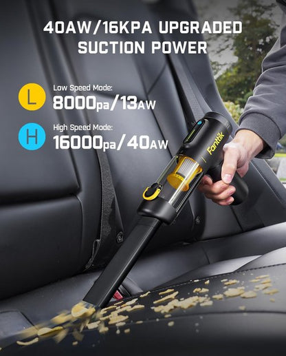 Fanttik Slim V10 Mix Cordless Car Vacuum - 4-in-1 Handheld Air Duster with Smart LED Display & 16kPa Suction Power