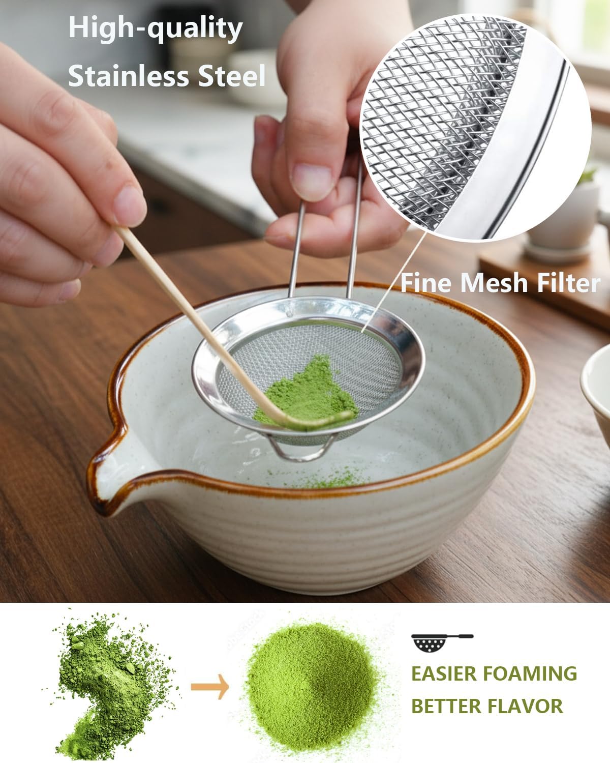 Skiennix Matcha Whisk Set - Complete Matcha Kit with Bowl, Bamboo Whisk, and Accessories | Perfect Gift for Women