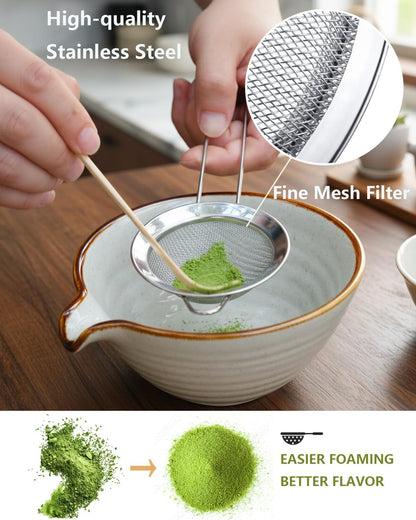 Skiennix Matcha Whisk Set - Complete Matcha Kit with Bowl, Bamboo Whisk, and Accessories | Perfect Gift for Women