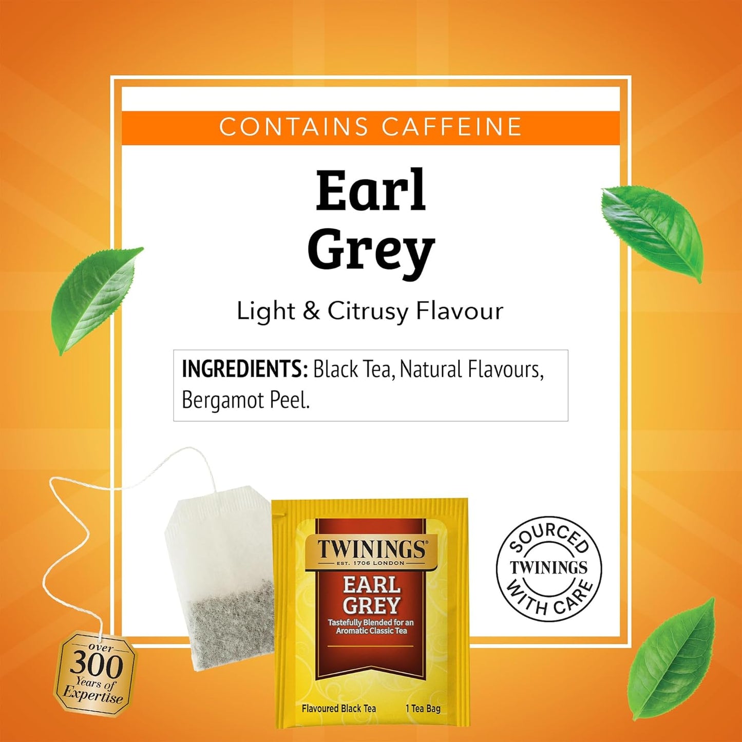 Twinings Earl Grey Black Tea - Citrus & Bergamot Flavor, 100 Individually Wrapped Teabags