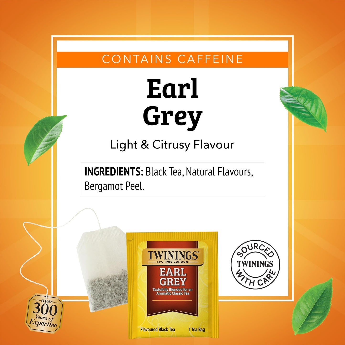 Twinings Earl Grey Individually Wrapped Black Tea Bags, 20 Count (Pack of 6), Caffeinated, Flavoured with Citrus and Bergamot, Enjoy Hot or Iced