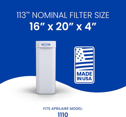 AprilAire 113 Replacement Filter - MERV 13 Whole House Air Purifier Filter, 16x20x4 (Single Pack)