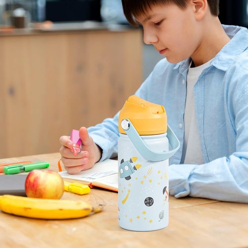 AGH 12oz Stainless Steel Kids Water Bottle - Double Insulated Sports Bottle for Travel | Mushroom Color