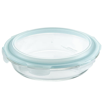 LocknLock Purely Better Glass Round Pie Baking Dish/Food Storage Container with Lid, 9.5 Inch, Clear