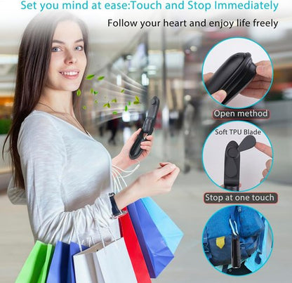 Digibond Handheld Mini Fan - Rechargeable 3000mAh Portable Personal Fan with Flashlight | Black, 3 Speed