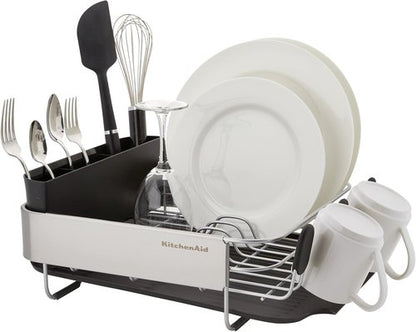 KitchenAid Dish Rack - Compact & Space-Saving Design with Removable Caddy | 16.06-Inch, Black