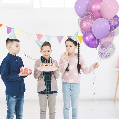Skiennix 68Pcs Pink & Purple Balloons - 12 Inch Metallic Latex & Confetti for Weddings & Birthdays