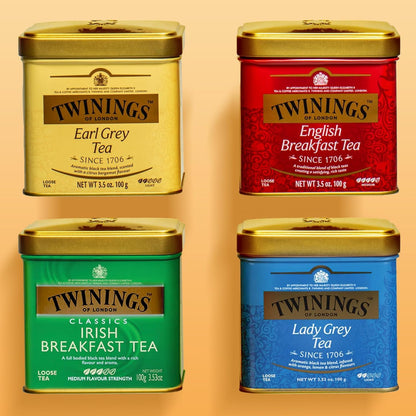 Twinings English Breakfast Loose Tea - Smooth & Robust Black Tea Leaves, 3.53 Oz Tin