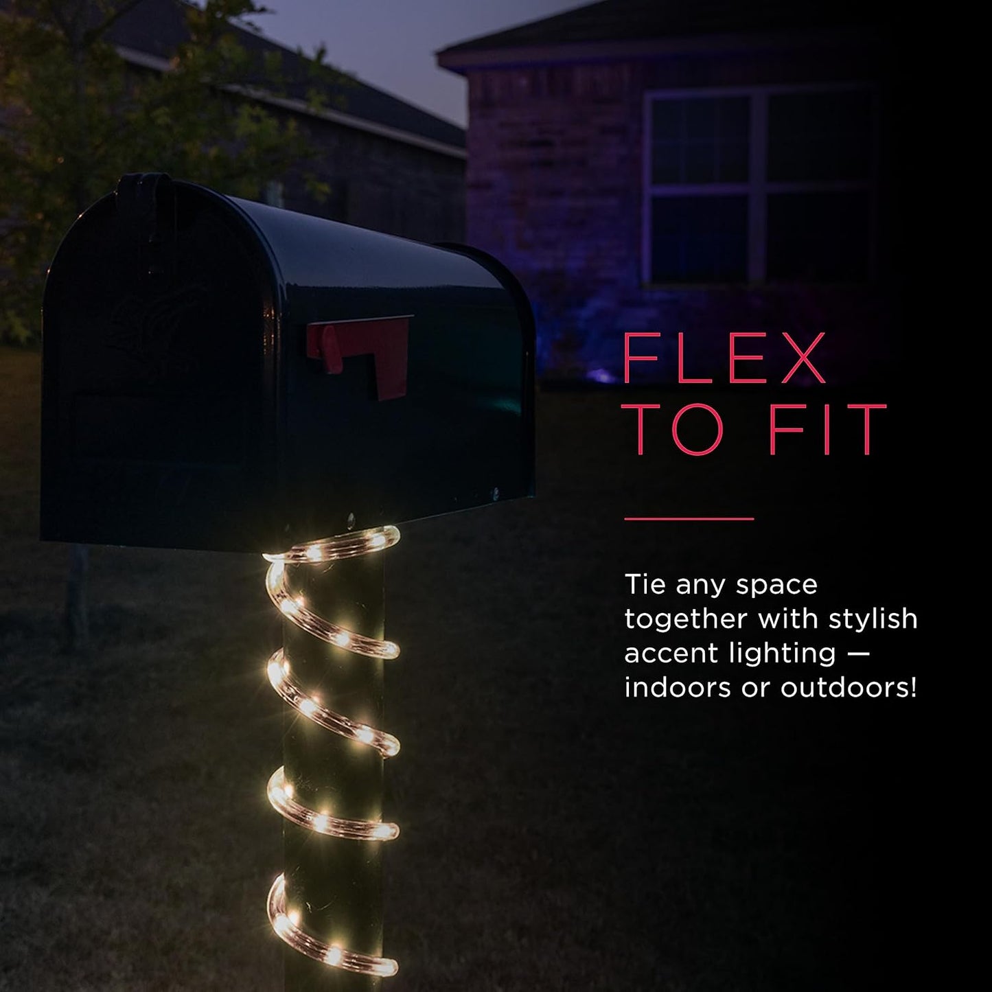 UltraPro LED Rope Lights - 50ft Premium Smoke Black | Warm White 3000K | Flexible & Durable Indoor/Outdoor Lighting