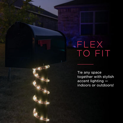 UltraPro LED Rope Lights - 50ft Premium Smoke Black | Warm White 3000K | Flexible & Durable Indoor/Outdoor Lighting