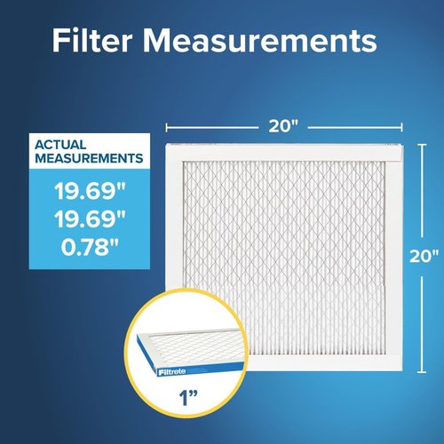 Filtrete 20x20x1 MERV 13 AC Air Filter - Premium Allergen & Virus Protection | 2-Pack (Actual Size 19.69x19.69x0.78 in)