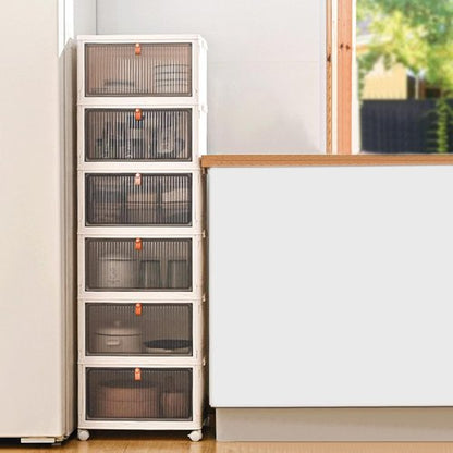 Ergocar Foldable Storage Boxes - Transparent Plastic Organizers with Lid | Stackable Large Capacity for Home & Office