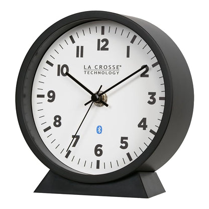Insta-Set Bluetooth Desk/Wall Clock - 6-Inch, Analog Time Sync with DST