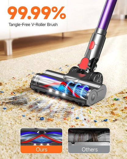 FEPPO Cordless Vacuum Cleaner - Powerful 70-Minute Runtime, Touch Screen, Self-Standing Design | Ideal for Hardwood Floors, Carpets, and Pet Hair