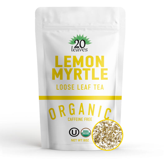 Australian Lemon Myrtle Loose Leaf Tea - 100% Certified Organic - Herbal Tisane - Caffeine Free Hot Tea - ½ lb Pouch - 8oz Resealable Bag - 1 Pack