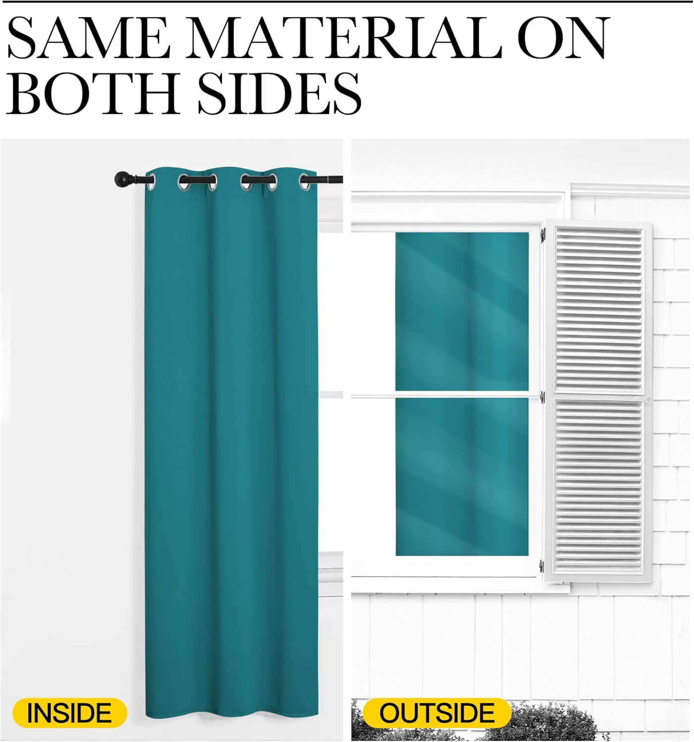 NICETOWN Blackout Curtains - Room Darkening Thermal Insulated Grommet Panels | 84 Inch, Peacock Teal, 2 Pieces