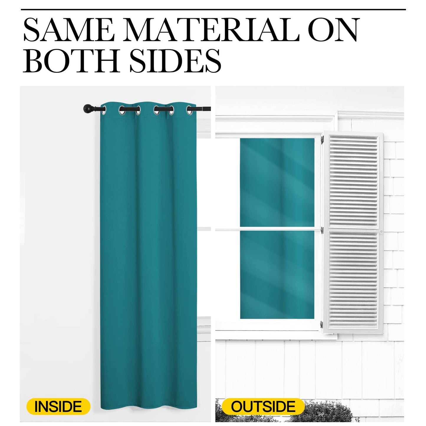 NICETOWN Room Darkening Curtains 72 inch Length 2 Panels, Thermal Insulated Grommet Blackout Curtains for Modern Casual Elegant Bedroom Kids Room Theme Decoration (Peacock Teal, 2 Pieces, W34)