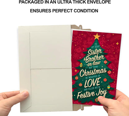 Prime Greetings Christmas Card for Sister and Brother-in-Law - Eco-Friendly, Thick Card Stock, 5in x 7.75in