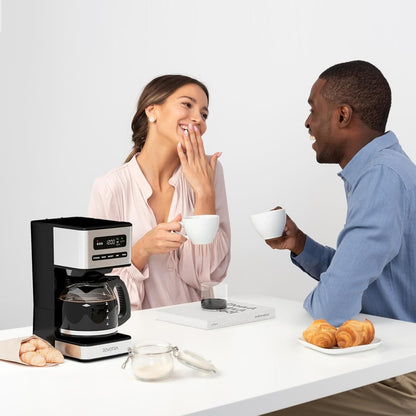 Regine Switzerland 12-Cup Programmable Coffee Maker - Regular & Strong Brew, 24H Timer, Auto Shut-Off
