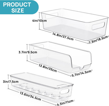 Vtopmart Fridge Organizer Bins - Set of 8 Clear BPA-Free Storage Containers for Kitchen & Pantry