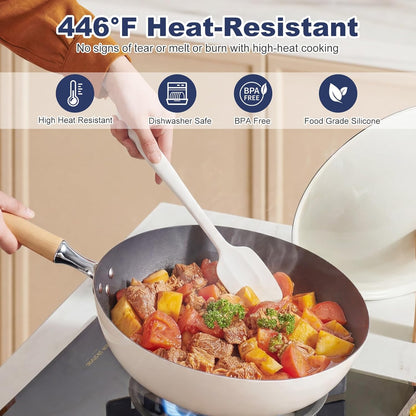 Skiennix Premium Silicone Spatula Set - 5-Piece Heat Resistant Up to 446°F | Food Grade for Nonstick Cookware