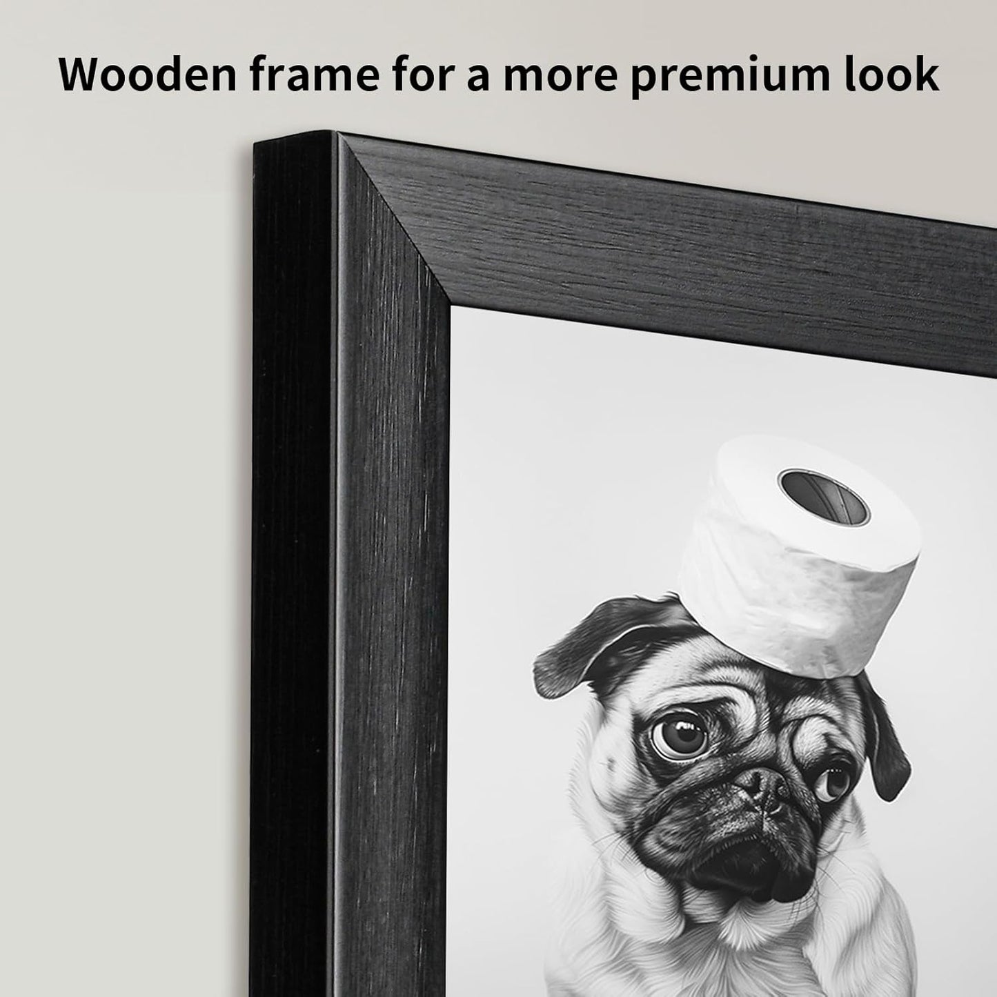 Regine Switzerland Funny Bathroom Wall Art - Aesthetic Black and White Canvas Decor | Framed Design