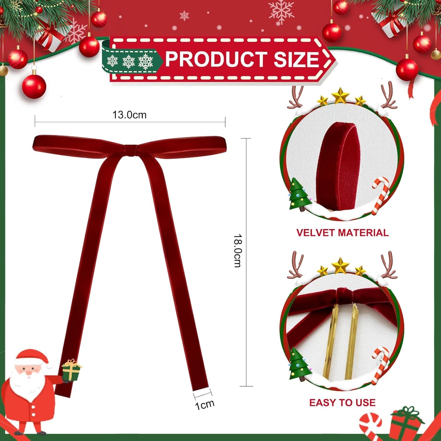 Skiennix 36 Pcs Velvet Christmas Tree Bows - 5x7 Inch Burgundy Velvet Decor for Wreaths & Garlands