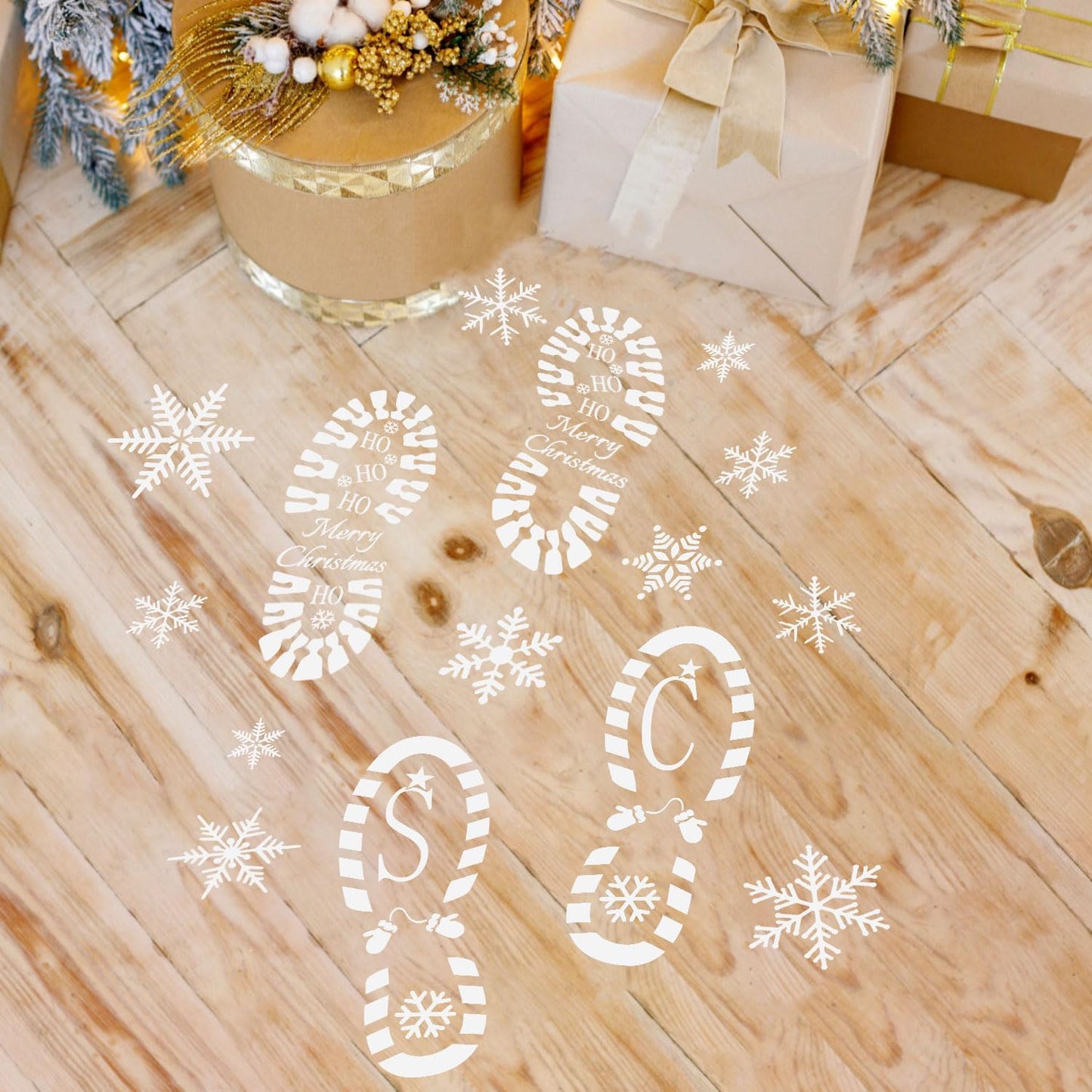 Santa Footprint Stencil by Christmas | Create Magical Holiday Decor with Fake Snow | Perfect for Crafting