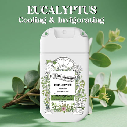 Pocket Size Toilet Spray - Eucalyptus Scent Bathroom Odor Eliminator | Travel Essentials 2-Pack
