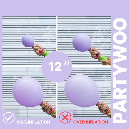 PartyWoo 12-Inch Pink & Purple Balloons - 66pcs Pastel Metallic & Confetti for Baby Shower & Birthday Decor