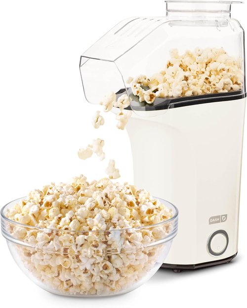 DASH Fresh Pop Popcorn Maker - Oil-Free Air Popper with Measuring Cup & Recipe Guide | 16 Cups, White